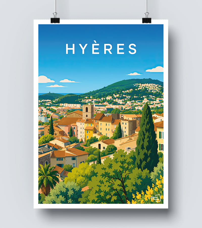 Affiche Hyères vintage