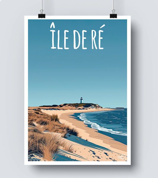 Affiche Île de Ré bord de mer
