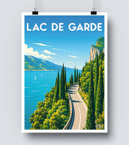 Affiche Lac de Garde Vintage