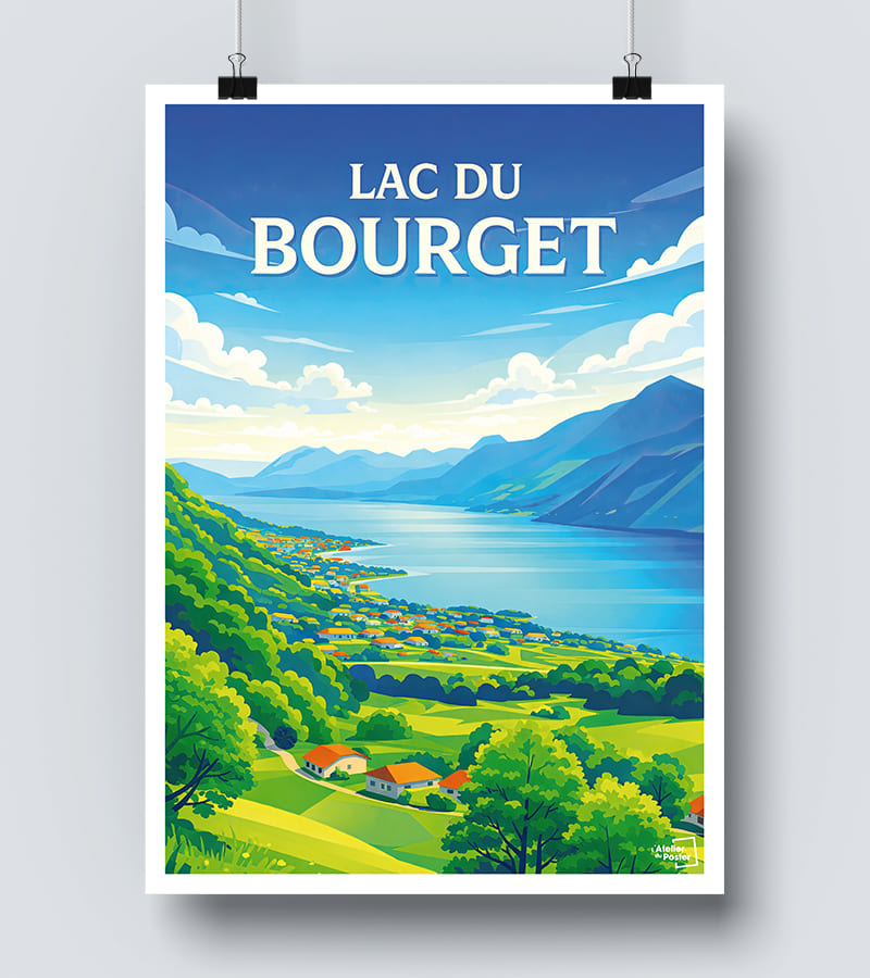 Affiche Lac du Bourget vintage