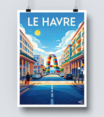 Affiche Conteneur le Havre