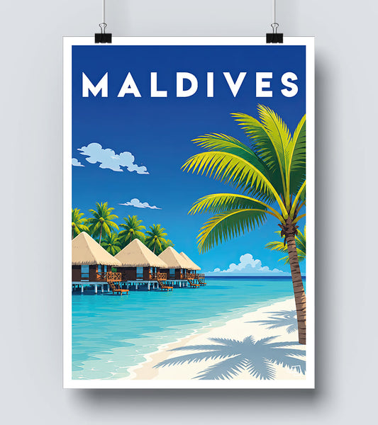 Affiche Maldives vintage
