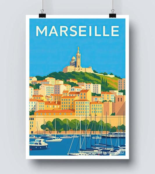 Affiche vintage port de Marseille