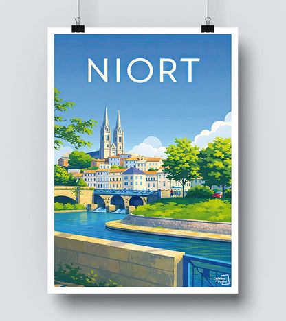 Affiche Niort vintage