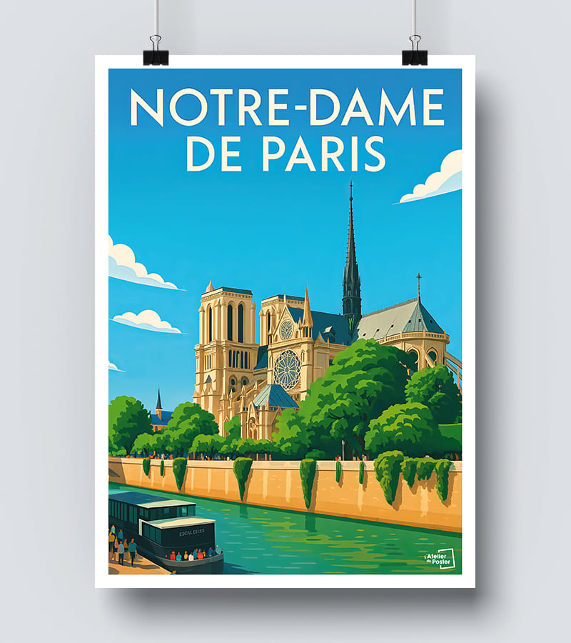 Affiche vintage Notre-Dame de Paris