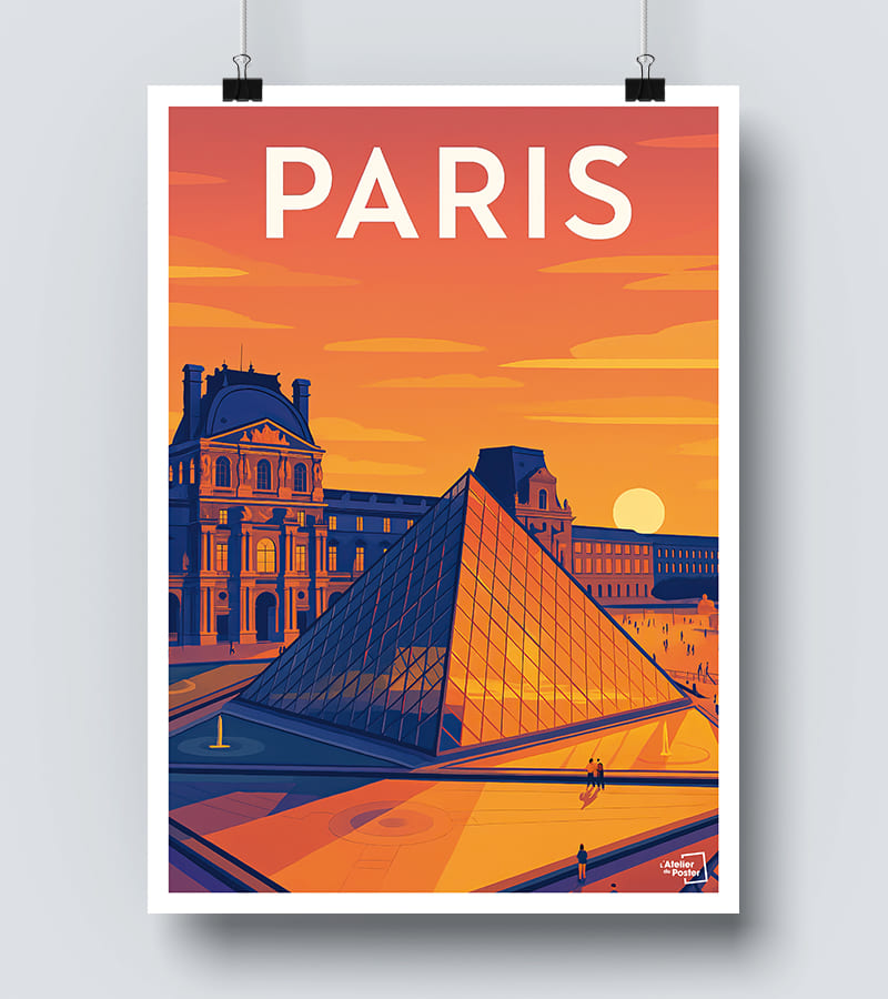 Affiche Le parvis du Louvre