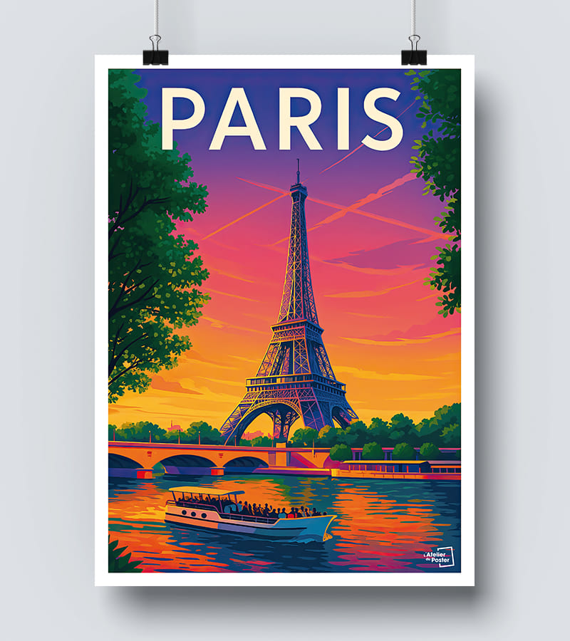 Affiche vintage Tour Eiffel