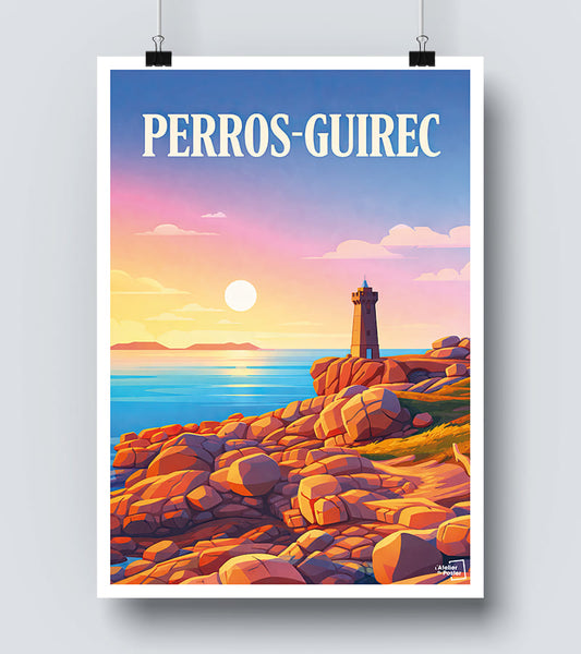 Affiche Perros-Guirec vintage