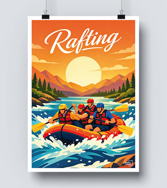 Affiche Rafting vintage