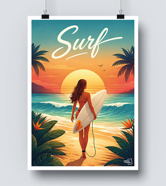 Affiche Surfeuse