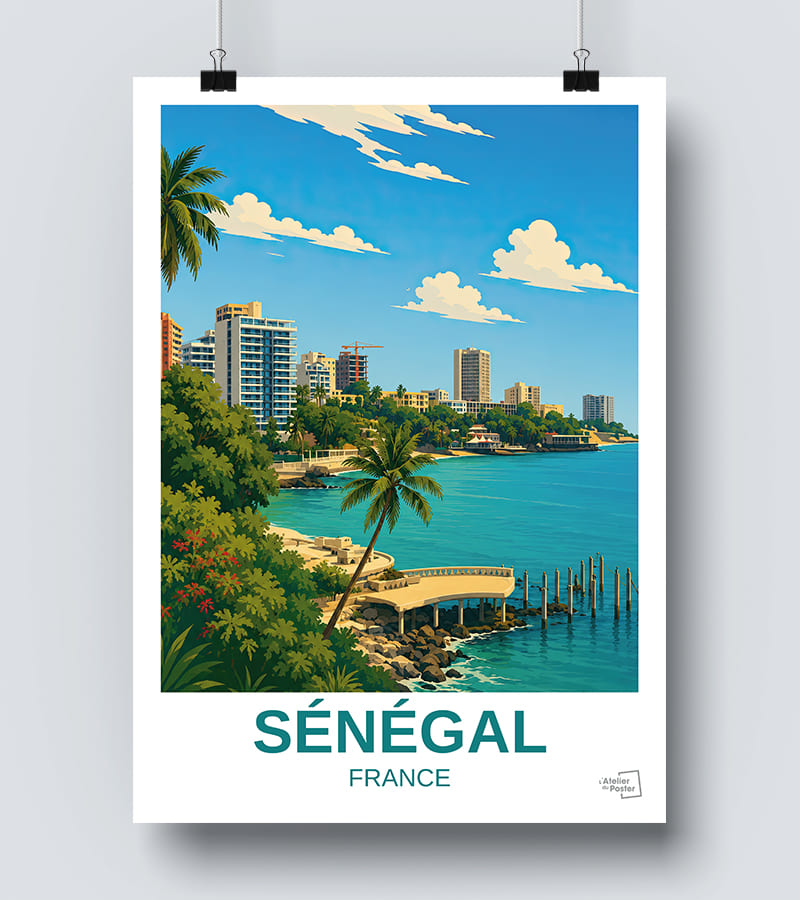 Affiche Sénégal vintage