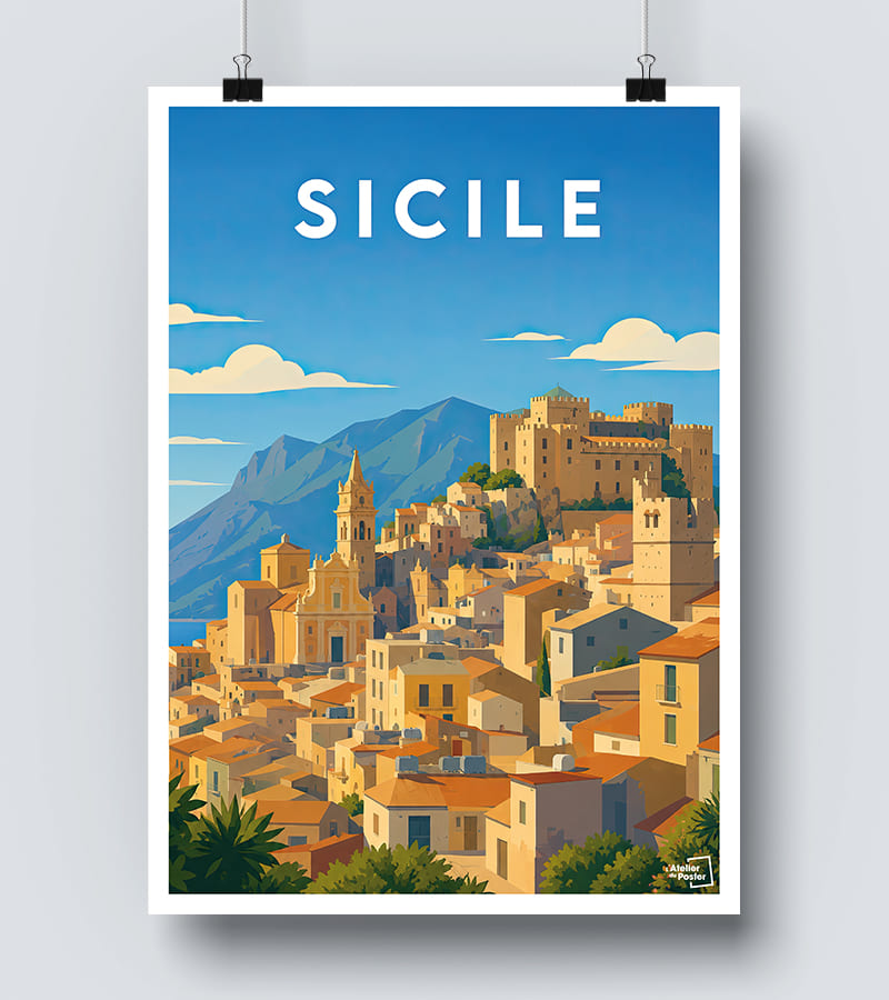Affiche Sicile vintage