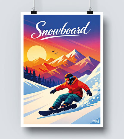 Affiche Snowboard vintage