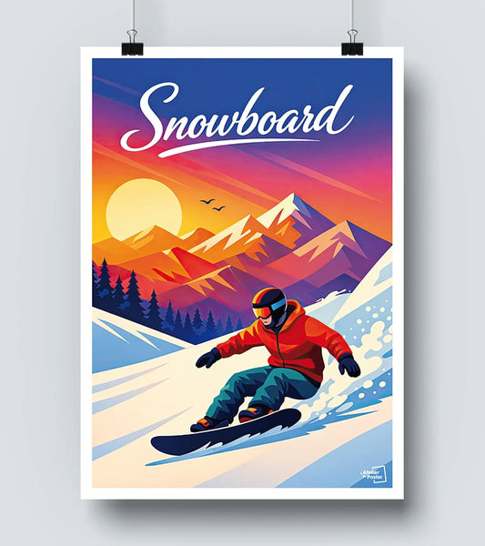 Affiche Snowboard vintage