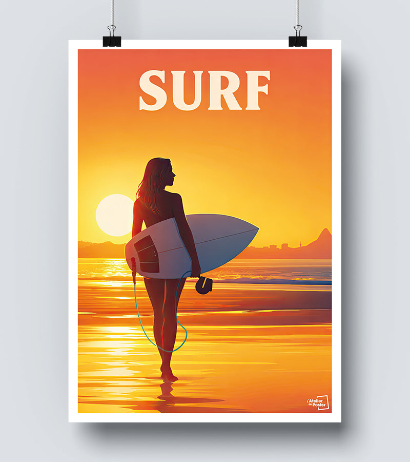 Affiche Surf Femme