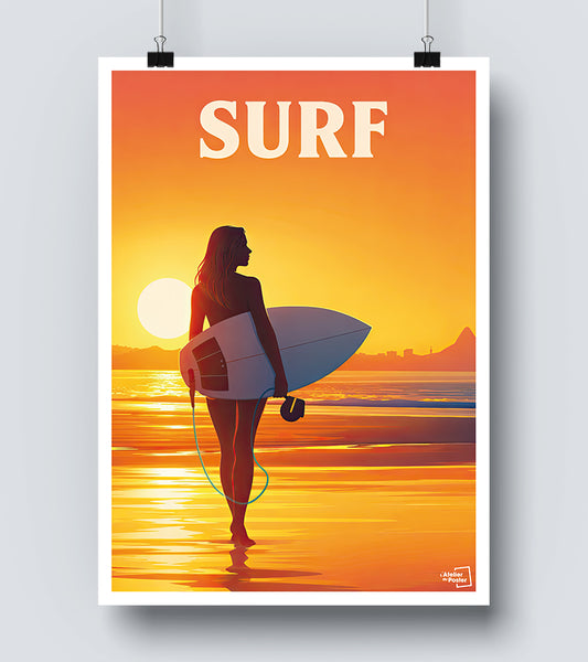 Affiche Surf Femme