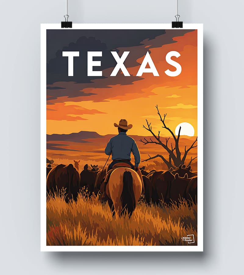 Affiche Texas vintage