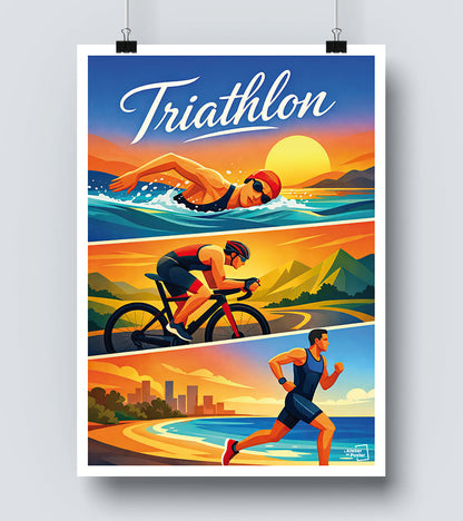Affiche Triathlon Moderne