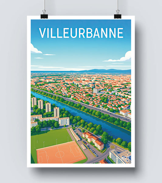 Affiche Villeurbanne vintage 