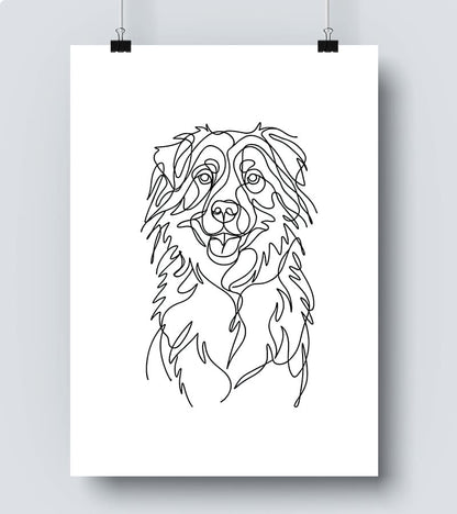 Affiche Line Art Chien #14