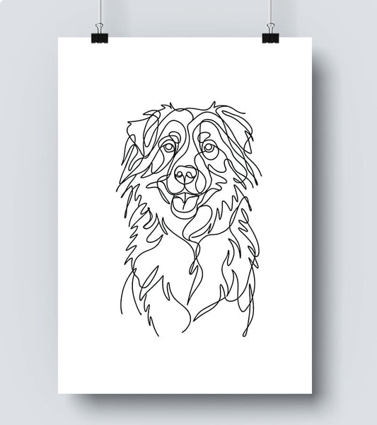 Affiche Line Art Chien #14