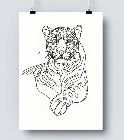 Affiche Line Art Panthère #16