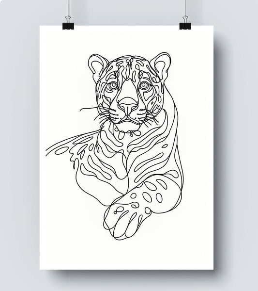 Affiche Line Art Panthère #16