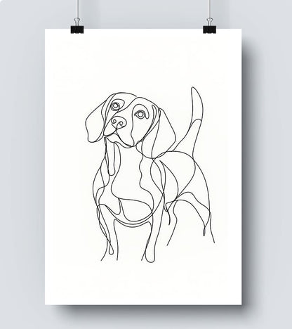 Affiche Line Art Petit chien Canidé #15