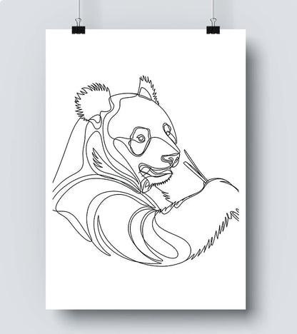 Affiche Line Art Panda #17