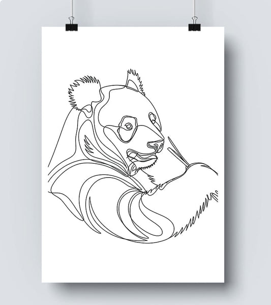 Affiche Line Art Panda #17