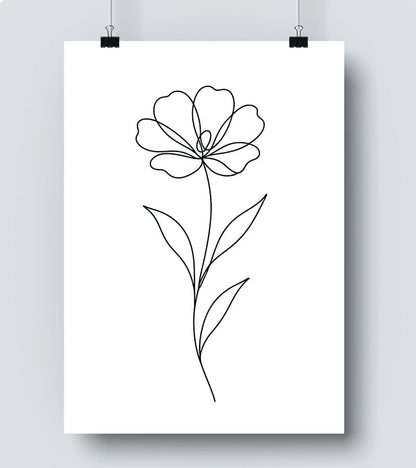 Affiche Line Art Fleur #1