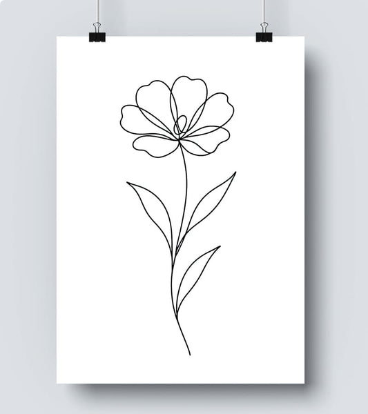 Affiche Line Art Fleur #1