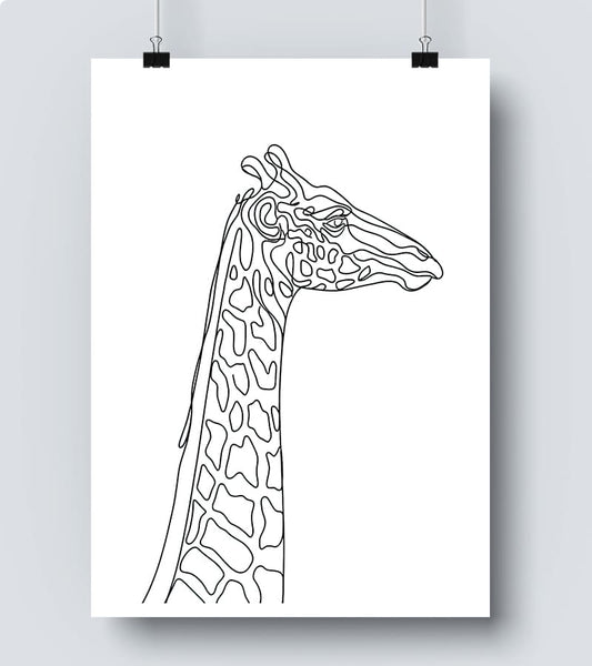 Affiche Line Art Girafe #20