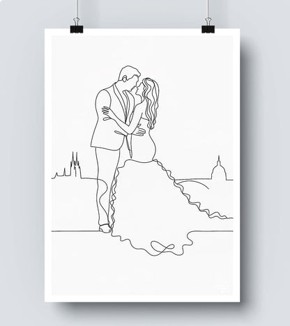 Affiche Line Art mariage #25
