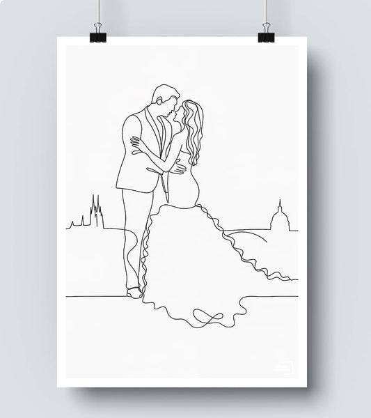 Affiche Line Art mariage #25