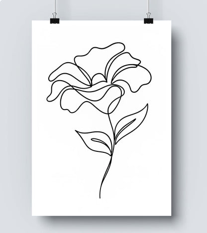 Affiche Line Art botanique Flower #2