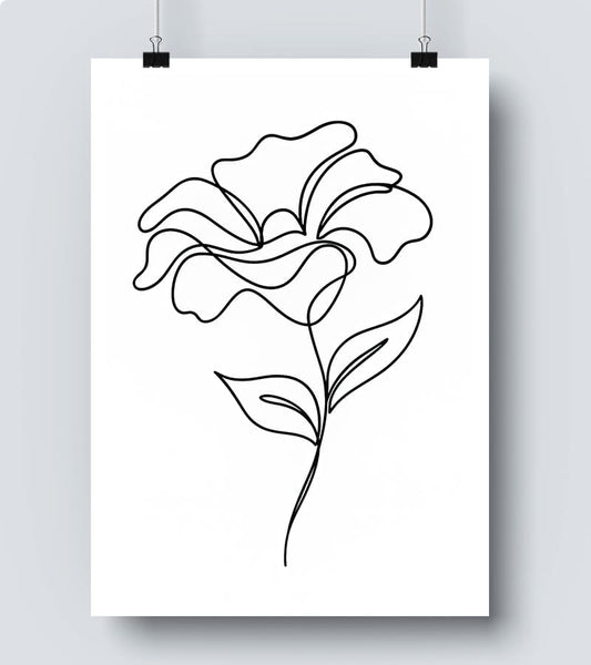 Affiche Line Art botanique Flower #2