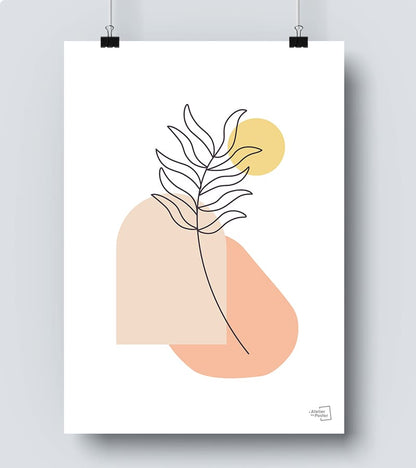 Affiche végétation minimaliste pastel