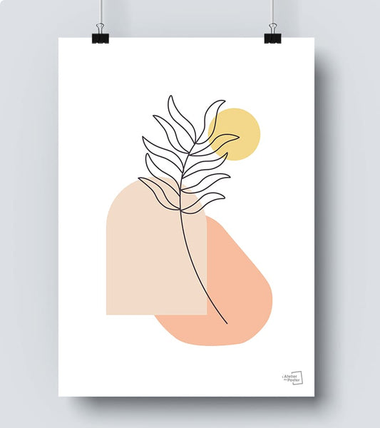 Affiche végétation minimaliste pastel