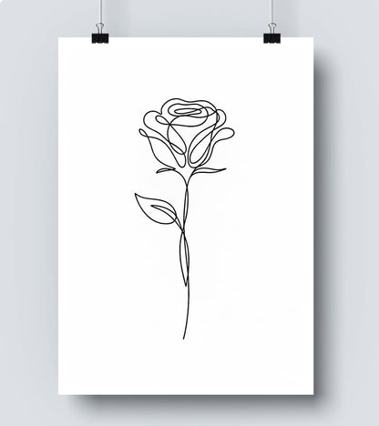 Affiche Line Art Rose #3