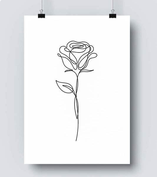 Affiche Line Art Rose #3