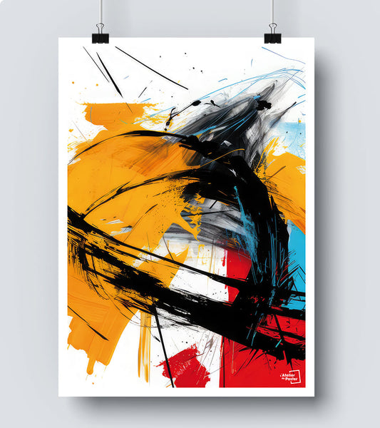 Affiche composition abstraite couleur