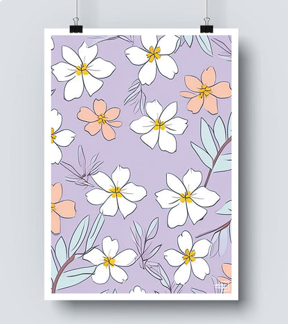 Affiche motif fleur lys bohème