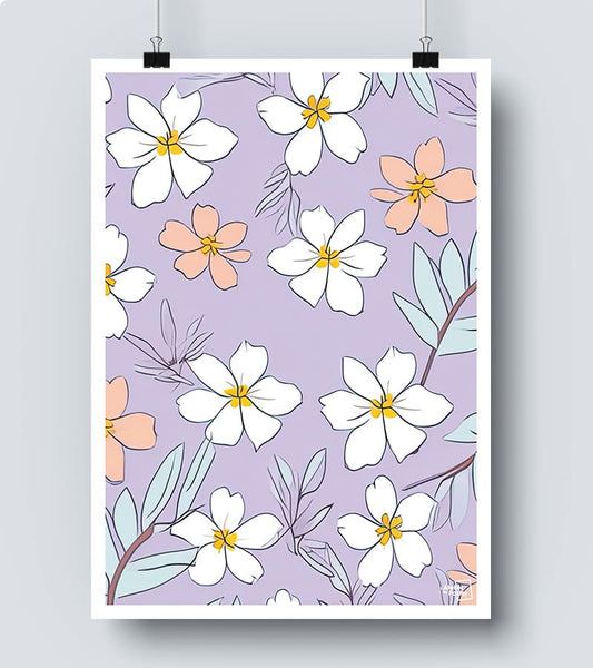 Affiche motif fleur lys bohème