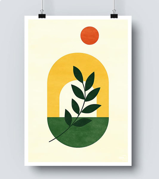 Affiche Botanique Abstraite – Plante et Formes en Style Contemporain #55