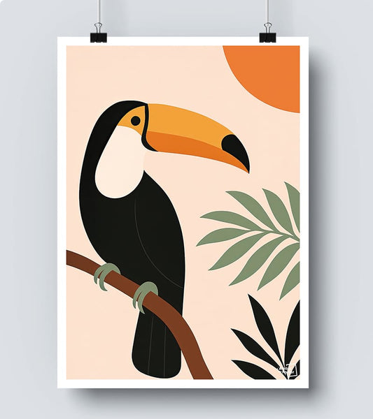 Affiche Minimaliste Toucan – Décoration Murale Épurée et Naturelle #61