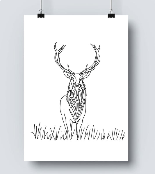 Affiche Line Art Cerf #6