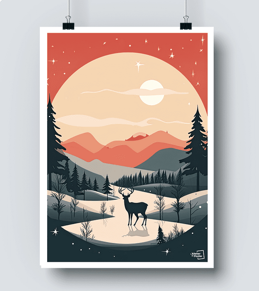 Affiche Paysage hivernal Noël