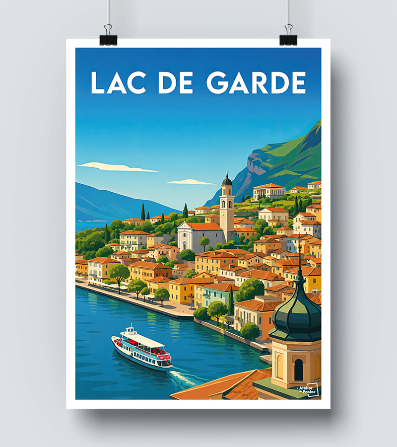 Affiche Lac de Garde Vintage