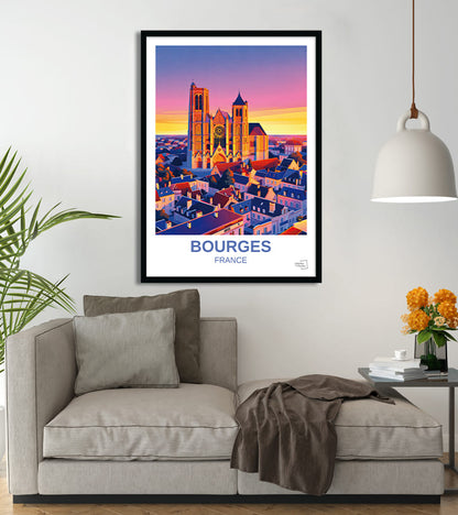Affiche vintage Bourges